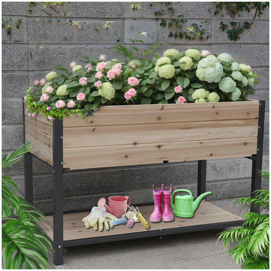 New style:     45'  Iron-wood combined growing beds with feet and storage racks. Suitable for various places such as gardens, backyards, terraces, balconies, etc.