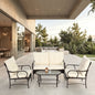 4 Piece Outdoor Patio Furniture Sets, Wicker Conversation Set for Porch Deck, Brown Rattan Sofa Chair with Cushion