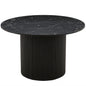 Imitation Black Marble Grain MDF Tabletop, 47 Inch Round Dining Table for 4, Modern Kitchen Table, 47 Inch Round Dining Tables with Wood Strip Base for Kitchen Living Room,Black