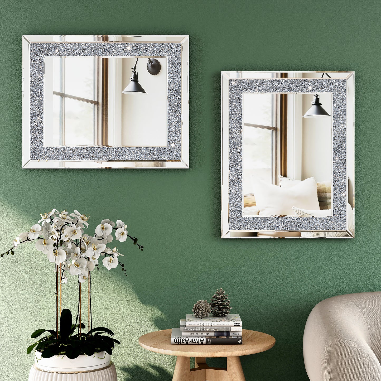 Glam Crystal Accent Wall Mirror