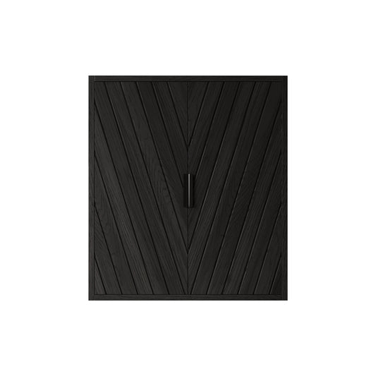 DANI 26' Wall-Mounted Striped Bathroom Cabinet with Doors and Shelf, Metal Handles, Storage Cabinet Over The Toilet, Medicine Cabinet for Bathroom, Kitchen, Laundry Room, Dark Oak Woodgrain Color