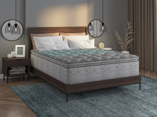 Restonic Comfort Care 12' Hybrid Euro Top Mattress, Individual Pocketed Coil Mattress , Plush Comfort, Twin Extra Long