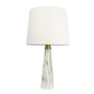 Enclave Hydro White Table Lamp with On/Off Switch Faux Marble Base Fabric Shade
