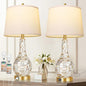 Set Of 2 Gold Shell Pearl Tile Table Lamp, Modern Coastal Style Bedside Table Lamp With USB Port For Office, Living Room, Bedroom, 3-Way Touch Control Lamp Included (2700K LED Bulb)
