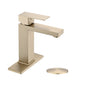 Bathroom Faucet Single Hole, Single Handle Stainless Steel Faucet for Bathroom Sink with Deckplate and Drain Assembly