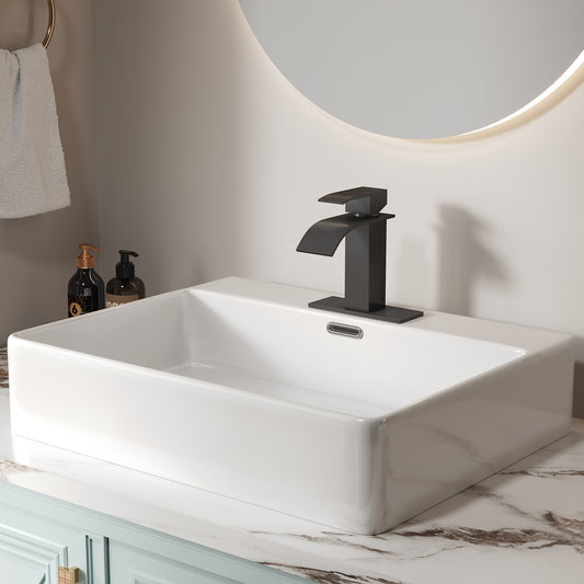 Bothwa Home 6' CUPC Certified Harlow Single Handle Bathroom Sink Faucet (Matt Black Finish)