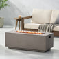 40' Outdoor 40,000 BTU Rectangular MgO Concrete Propane Fire Pit, Dark Grey (Tank Cover not Included)