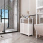 White Large Capacity Bamboo Storage Cabinet Furniture for Bathroom Living Room Bathroom Bamboo Storage Cabinet With Shelves