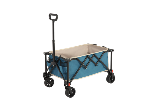 Folding Wagon Carts,Folding Wagon Cart with All Terrain Wheels,Heavy Duty Garden Carts with Adjustable Handle,Outdoor Utility Wagon for Camping Shopping Sports Fishing  Blue