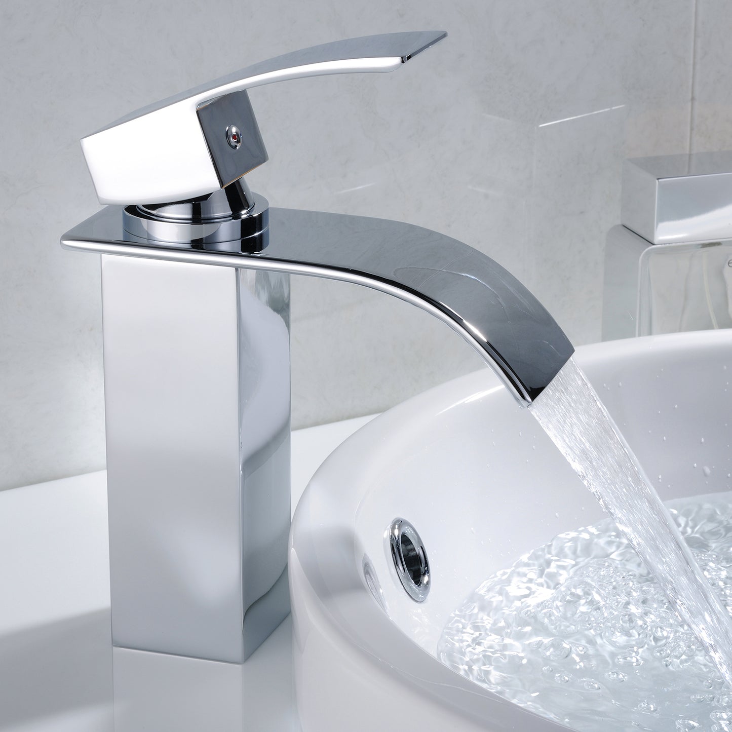 Chrome Bathroom Faucet,Faucet for Bathroom Sink, Single Hole Bathroom Faucet Modern Single Handle Vanity Basin Faucet