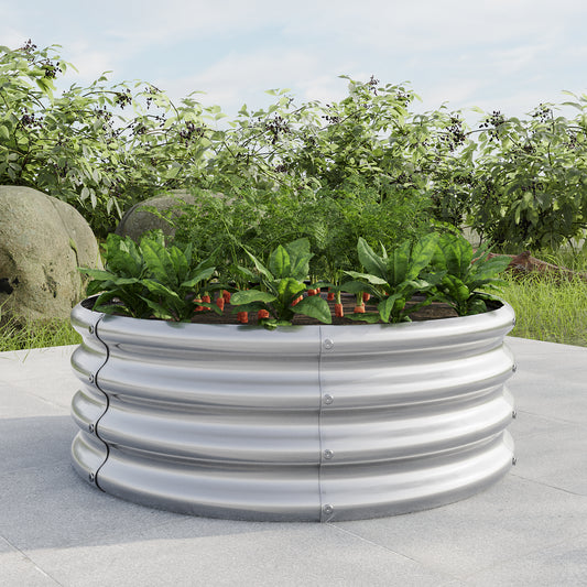 32.08'*11.4' Tall Round Raised Garedn Bed,Metal Raised Beds for Vegetables, Outdoor Garden Raised Planter Box, Backyard Patio Planter Raised Beds for Flowers, Herbs, Fruits Black