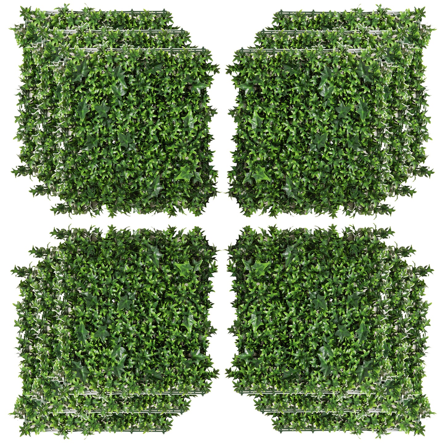 Artificial Grass Wall Panel Backdrop, 12 20' x 20' Boxwood UV Protection Privacy Coverage Panels for Indoor & Outdoor Decor, Wall & Fence Covering, Sweet Potato, Green