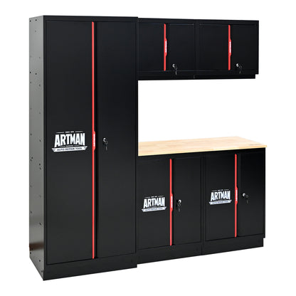 Steel Filing Cabinet With Compartments For Office Use, Storage, File Storage, Archives, And High and Low Cabinets--Black&Red