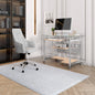 Techni Mobili Rolling Computer Desk, Glass and Silver