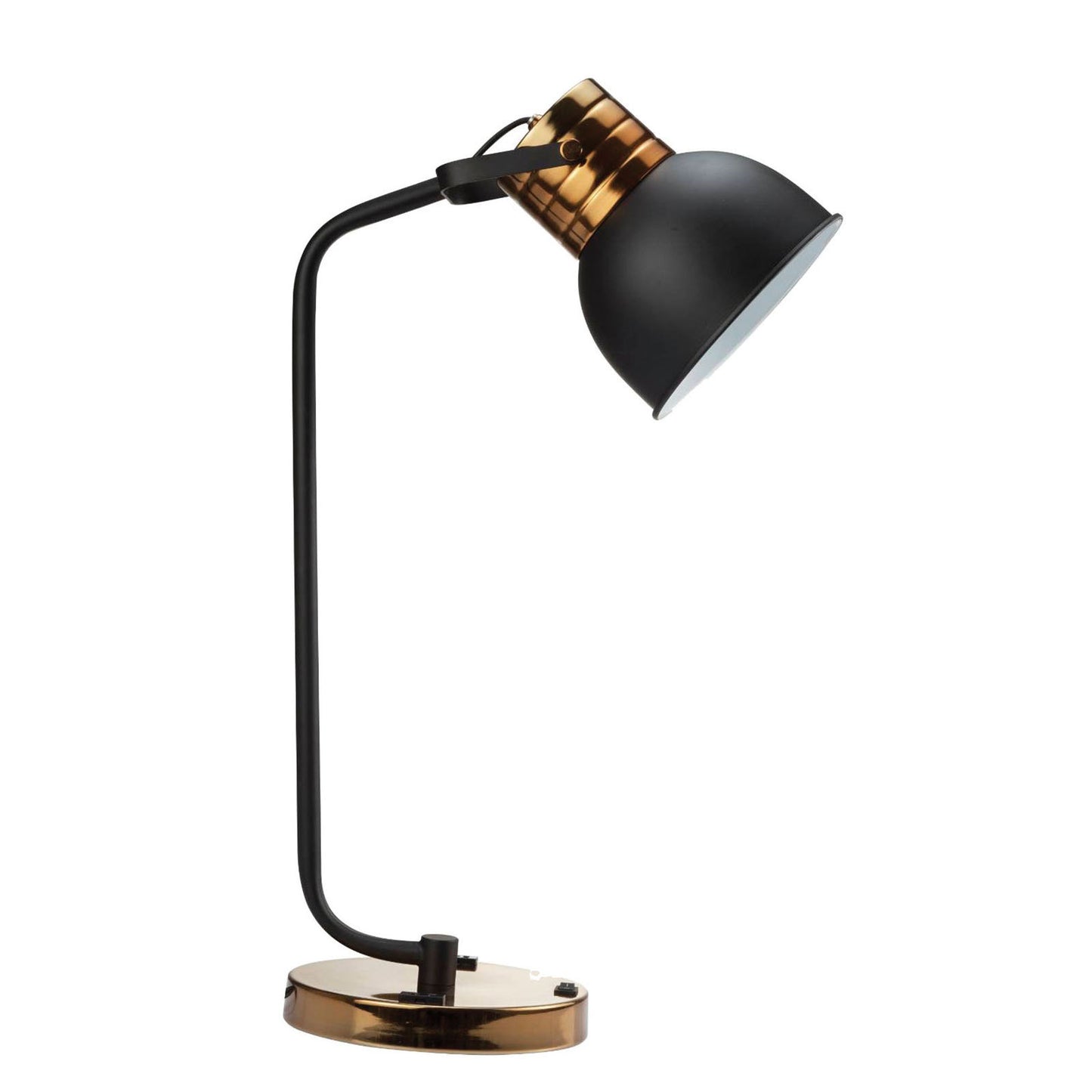 Luxury Look Contemporary 1pc Table Lamp Black Metal Shade Circular Metal Base Lamp
