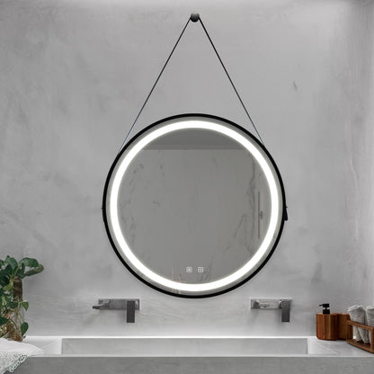 24inch Bathroom Led Classy Vanity Mirror with focused backplane,Black aluminum alloy frame,High Lumen,Dimmable Touch,Wall Switch Control, Anti-Fog ,CRI 95 Adjustable 3000K-4500K-6000K ,IP54 Waterproof