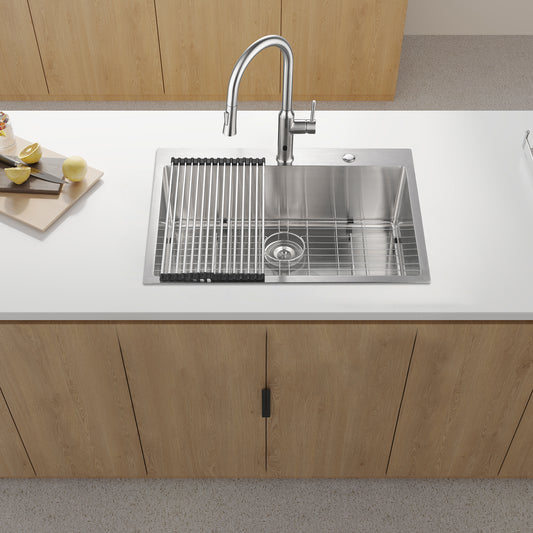 33x22x10'Drop-in Single Bowl Stainless Steel Kitchen Sink