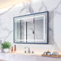 40*30inch LED Bathroom  Beveled Mirror,3000-6000K Gradient Front and Backlit LED Mirror for Bathroom,3Colors Dimmable,IP54 Enhanced Anti-Fog,Hanging Plates Wall Mount Lighted Mirror.(Beveled mirror)