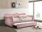 Adkins Pink Velvet Daybed W/Trundle (Twin)