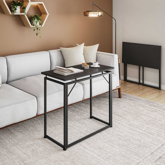 Techni Mobili 31.5 in. Folding Desk for Small Spaces, No Assembly Required, Black