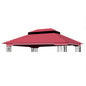 10x12 Ft Outdoor Patio Gazebo Replacement Canopy,Double Tiered Gazebo Tent Roof Top Cover Only(Frame Not Include)-Red