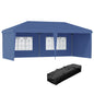 Outsunny 10' x 20' Pop Up Canopy Tent with 4 Sidewalls, Heavy Duty Tents for Parties, Outdoor Instant Gazebo with Carry Bag, for Outdoor, Garden, Patio, Blue