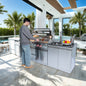 43-Inch 6-Burner 85000 BTU Deluxe Stainless Steel Gas Outdoor Kitchen Bar Barbecue Island Grill  + Wine Cooler Compact Refrigerator + Rotisserie + Granite Countertops + Storage Cabinets & Drawers