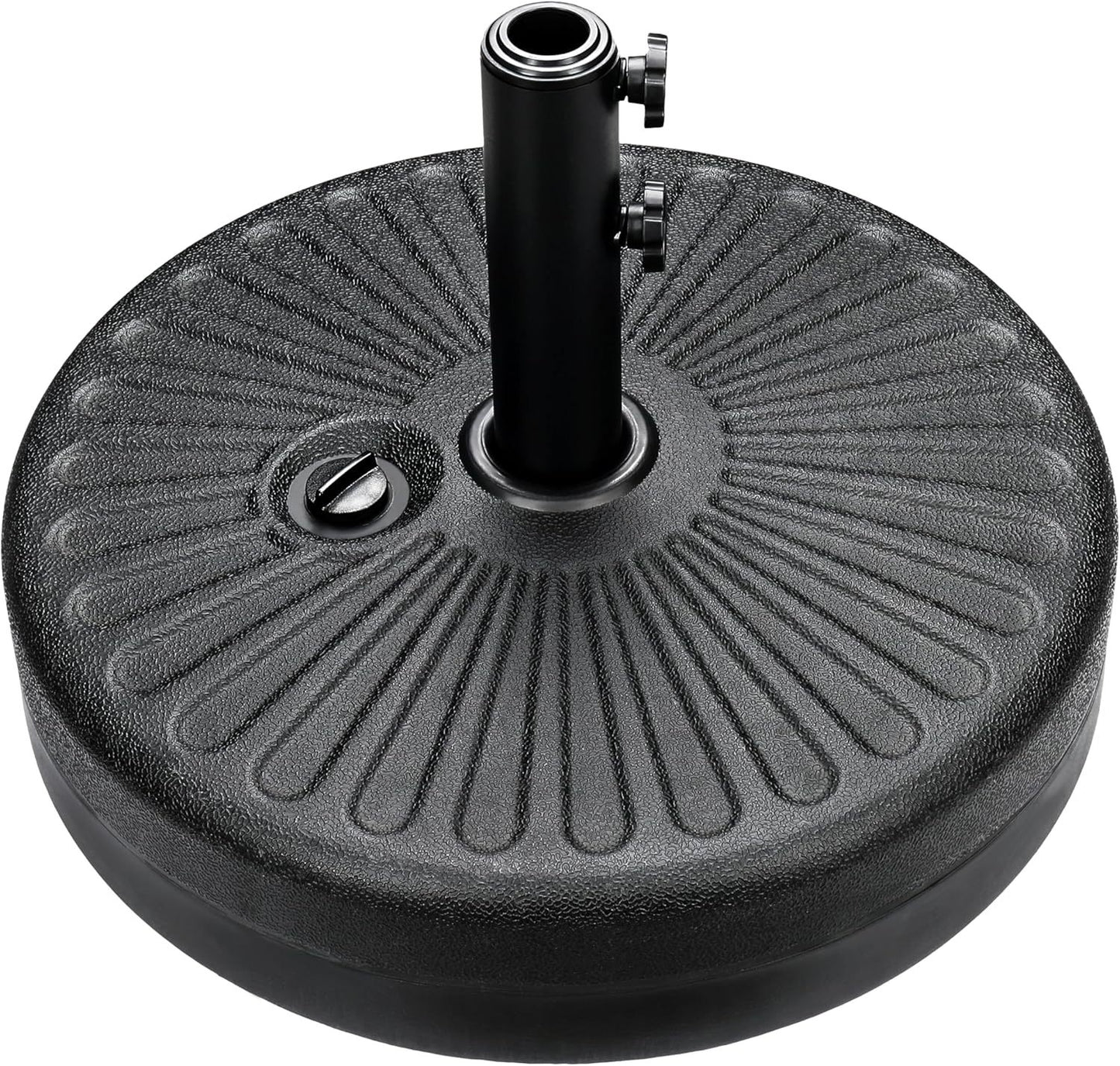 50lbs 20' Capacity Fillable Patio Umbrella Base for Outdoor Lawn, Garden, Black-Round