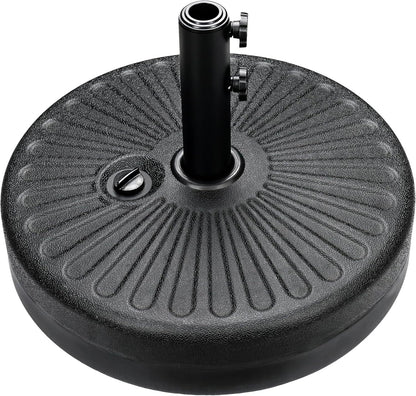 50lbs 20' Capacity Fillable Patio Umbrella Base for Outdoor Lawn, Garden, Black-Round