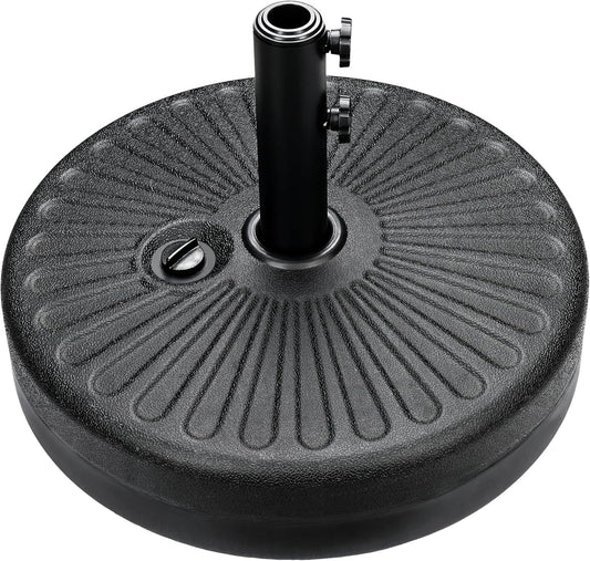 50lbs 20' Capacity Fillable Patio Umbrella Base for Outdoor Lawn, Garden, Black-Round