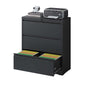 Lateral File Cabinet 3 Drawer, Black Filing Cabinet with Lock, Lockable File Cabinet for Home Office, Locking Metal File Cabinet for Legal/Letter/A4/F4 Size
