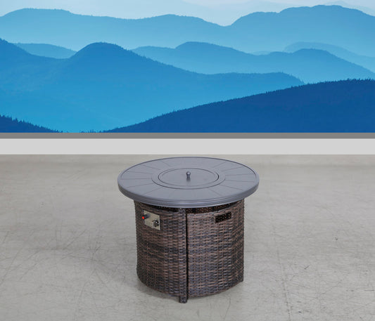 25' H x 32' W Aluminum Outdoor Fire Pit Table with Lid(Espresso)