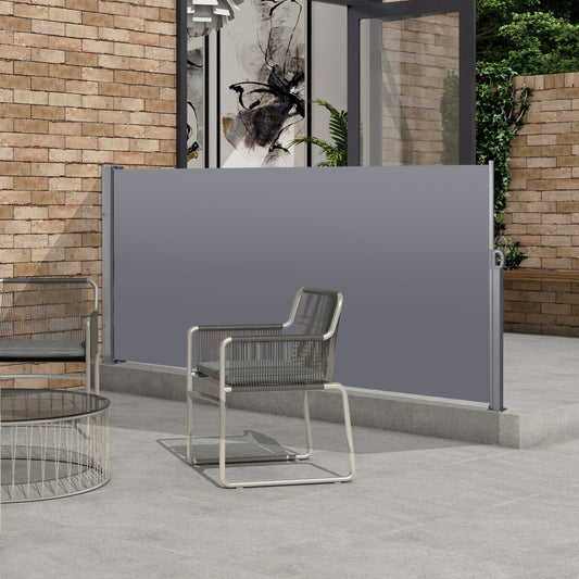 138' x 71''Retractable Side Awning, Waterproof & UV-Resistant,  Privacy Screen Divider Roll Up Balcony(Grey)