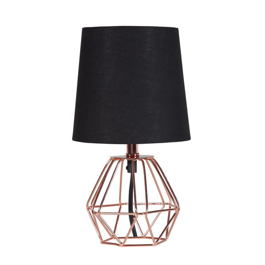 11.25' Copper Metal Table Lamp 'Wesley Geometric', Copper