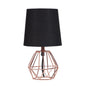 11.25' Copper Metal Table Lamp 'Wesley Geometric', Copper