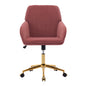 TY Ergonomic Swivel Office Chair, Comfortable Velvet Backrest Seat, Rose Red, Adjustable for Home and Bedroom