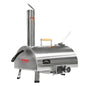 Pizza Oven Outdoor 12' Automatic Rotatable Pizza Ovens Portable Stainless Steel Wood Fired Pizza Oven Pizza Maker with Built-in Thermometer Pizza Cutter Carry Bag