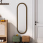 Iron Art Oval Retro Mirror, Antique Effect,Wall Hanging,Suitable For Living Room,Bedroom, Entrance (Gold)