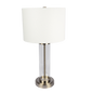 Luna Brushed Nickel Table Lamp with On/Off Switch Clear Glass Body  Metal Base