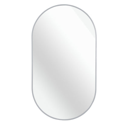 Silver 20 x 28 Inch Metal Oval  Mirror