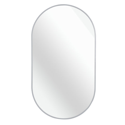 Silver 20 x 28 Inch Metal Oval  Mirror