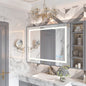 32x24inch Glossy Brushed Silver 3000-6000K LED Bathroom Mirror With Lights,Anti-Fog Dimmable Lighted Wall Mounted Vanity Mirror Master Bath Modern Makeup(Only mirrors, not cabinets)Horizontal&Vertical