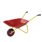Children's metal wheelbarrow, children's heavy wheelbarrow, metal structure wheelbarrow, steel tray, can be used in gardens, loading leaves, soil, sand, etc. (red)