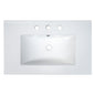 [Sink Only] 30x18' Rectangular 3 Hole Bathroom Ceramic Sink, Vanity Top Sink Only, Fits 8' Center Faucet, White (Faucet and cabinet not included)
