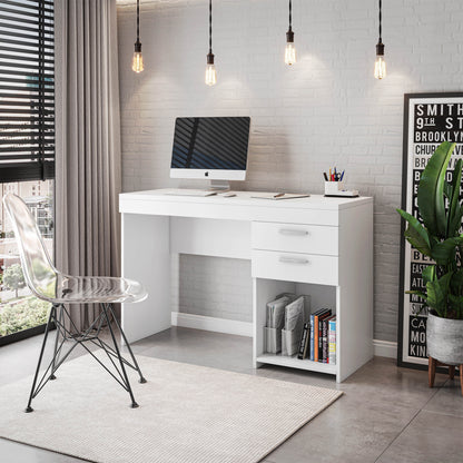 Techni Mobili Home Office Workstation with Storage, White