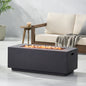 40' Outdoor 40,000 BTU Rectangular MgO Concrete Propane Fire Pit, Light Grey (Tank Cover not Included)