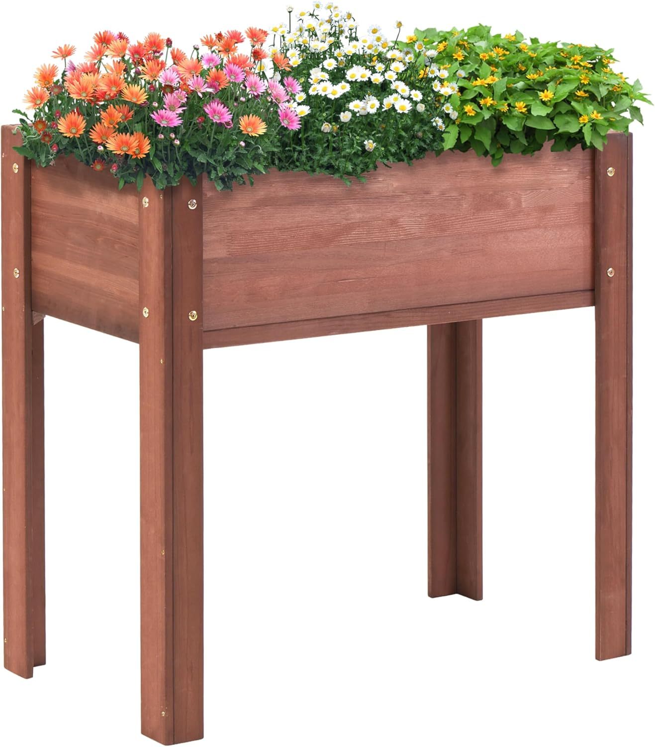 31x31x16 inch Raised Garden Bed with Legs, Elevated Wooden Planter Box for Outdoor Plants Flowers Fruits Vegetable Herb Growingg