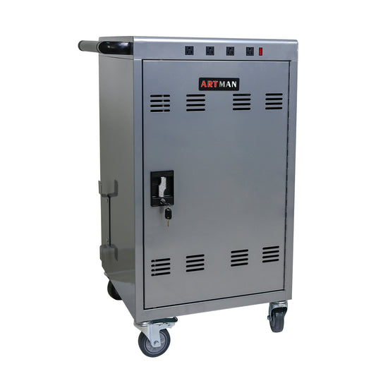 Mobile Charging Cart and Cabinet for Tablets Laptops 35-Device (B30PLUS)-Silver