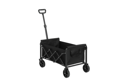 Lightweight Portable Heavy Duty Folding Beach Wagons with Wheels - Outdoor Utility Carts for Grocery, Camping, Shopping, Sports, Garden with Large Capacity-Black