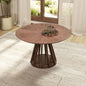 47.24 Inch Saving Place Table,Wooden Dining Table for 4 Persons,Modern Design Round Kitchen Table with Sturdy Pedestal for Living Room,Apartment,Restaurant,Walnut